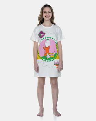 Camisão Feminino Sonhart Manga Curta Estampa Annie