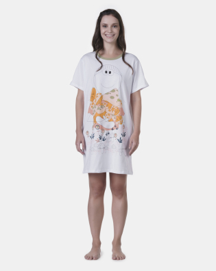 Camisão Sonhart Feminino manga curta Estampa Annie  