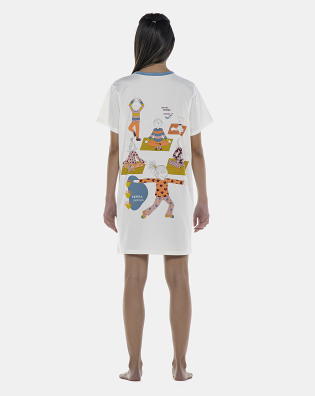 Camisão Feminino Adulto Manga Curta