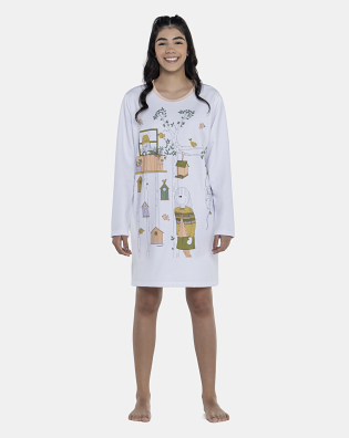 Camisão Feminino Adulto Manga Longa Moletinho