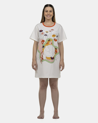 Camisão Feminino Adulto Manga Curta