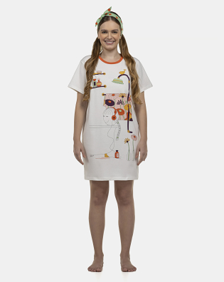 Camisão Feminino Adulto Manga Curta