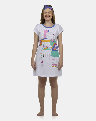 Camisão Feminino Adulto Manga Curta Acinturado