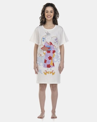Camisão Feminino Adulto Manga Curta