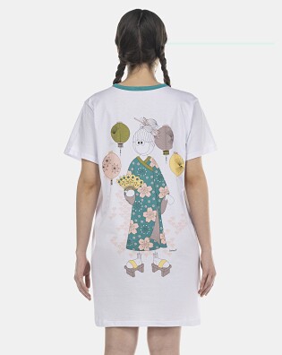 Camisão Feminino Adulto Manga Curta