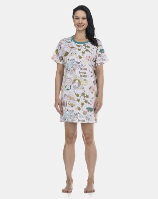 Camisão Feminino Adulto Manga Curta