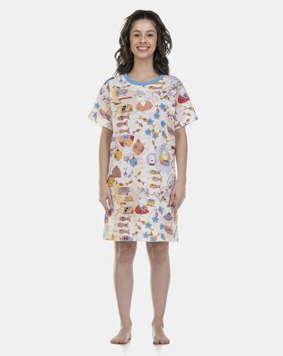 Camisão Feminino Adulto Manga Curta