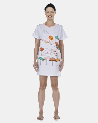 Camisão Feminino Adulto Manga Curta