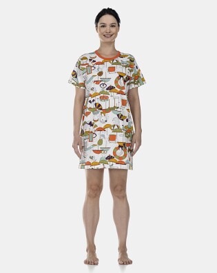 Camisão Feminino Adulto Manga Curta