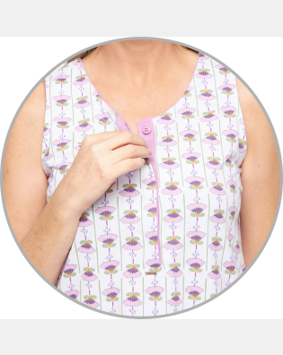 Pijama camisola Sonhart Feminina regata Larga clássica Floral 