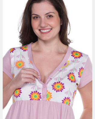 Homewear Feminino camisola gestante manga curta