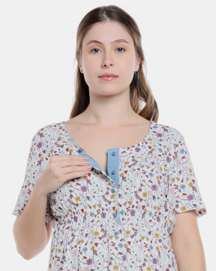 Homewear camisola gestante manga curta          