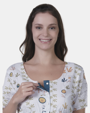Camisola gestante Sonhart manga curta Botões
