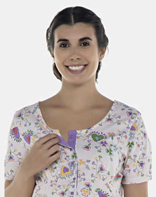 Camisola Feminina Gestante Manga Curta Aberta