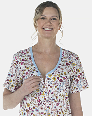 Camisola Feminina Adulto Manga Curta Aberta
