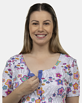 Camisola Feminina Gestante Manga Curta Aberta
