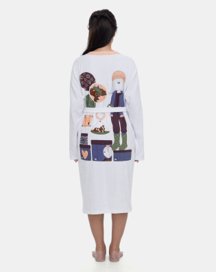  Roupão Feminino Adulto Manga Longa EstampaPat