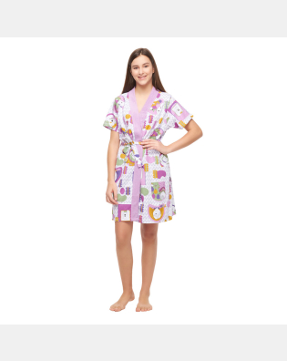 Robe Feminino Adulto Manga Curta