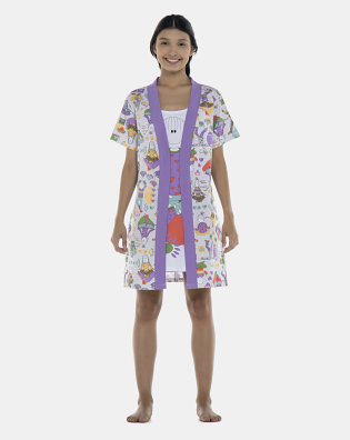Robe Feminino Adulto  Manga Curta