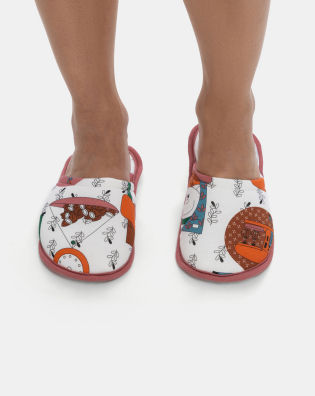 Pantufa Fechada Feminina Adulta Estampada