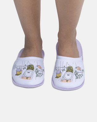 Pantufa Feminina Adulto Fechada Com Estampa Local