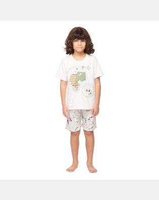 Pijama manga curta e bermuda