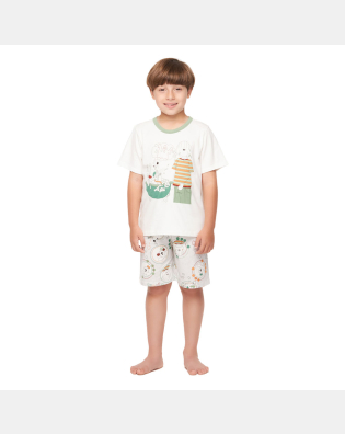 Pijama manga curta e bermuda 
