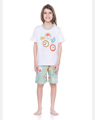 PIJAMA MANGA CURTA E BERMUDA