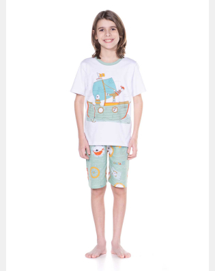 PIJAMA MANGA CURTA E BERMUDA