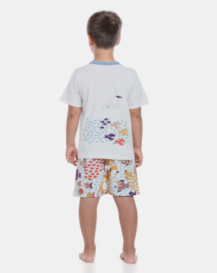 Pijama manga curta e bermuda 