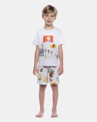 Pijama Manga Curta e Bermuda