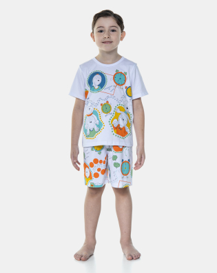 Pijama Manga Curta e Bermuda