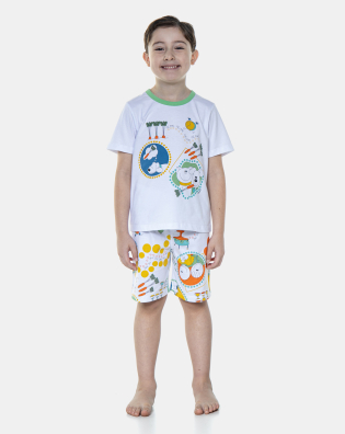 Pijama Manga Curta e Bermuda