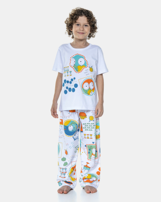 Pijama Manga Curta e Calça