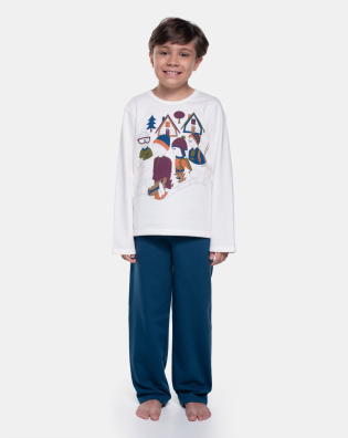 Pijama Longo Infantil Masculino Estampa Personagens 