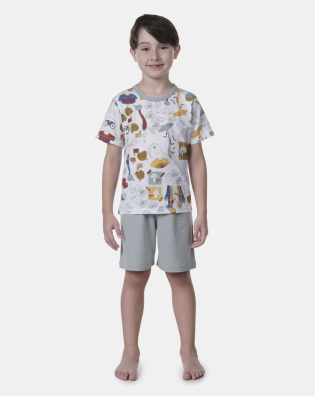Pijama manga curta e bermuda    