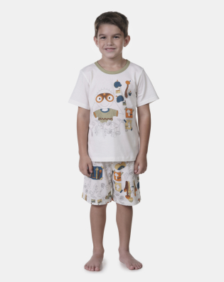 Pijama manga curta e bermuda