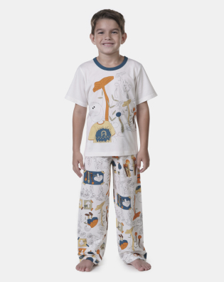 Pijama manga curta e calça