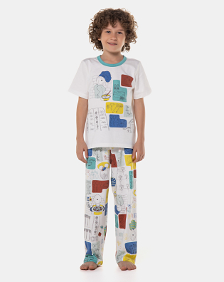Pijama manga curta e calça