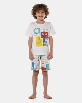 Pijama manga curta e bermuda