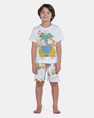 Pijama Manga Curta e Bermuda