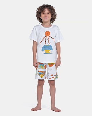 Pijama Manga Curta e Bermuda