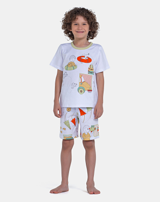 Pijama Manga Curta e Bermuda