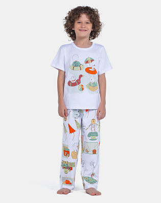 Pijama Manga Curta e Calça
