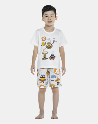 Pijama Masculino Kids Manga Curta e Bermuda
