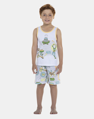 Pijama Masculino Kids  Regata e Bermuda