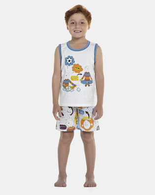 Pijama Masculino Kids Regata Machão e Bermuda
