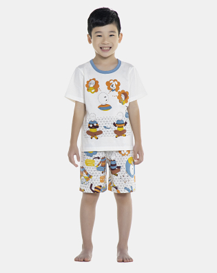 Pijama Masculino Kids Manga Curta e Bermuda