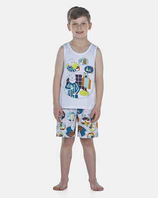 Pijama Masculino Kids  Regata e Bermuda