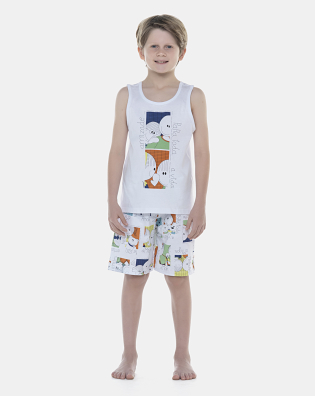 Pijama Masculino Kids  Regata e Bermuda